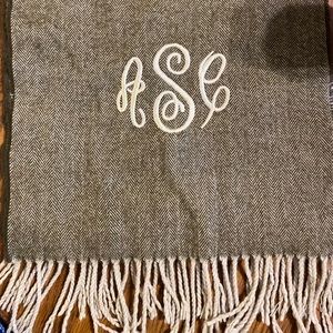 Scarf with monogrammed initials ASC